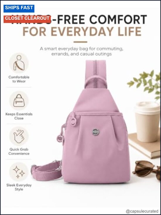 Water-Resistant Sling Backpack Women Crossbody Chest Bag Travel Work main image 6